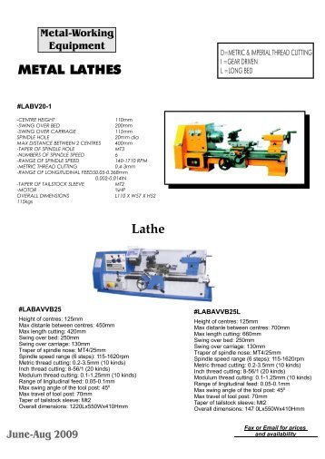 METAL LATHES Lathe