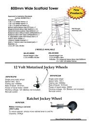 800mm Wide Scaffold Tower 12 Volt Motorised Jockey Wheels Ratchet Jockey Wheel