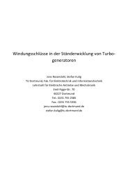 Windungsschlüsse in der Ständerwicklung von Turbo- generatoren