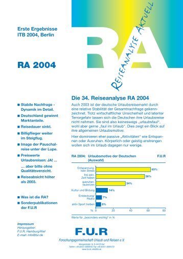 RA 2004 - FUR Forschungsgemeinschaft Urlaub und Reisen