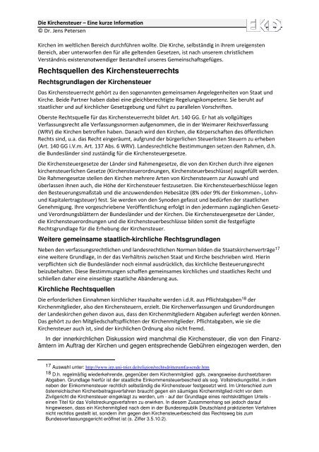 Die Kirchensteuer – Eine kurze Information - Evangelische Kirche in ...