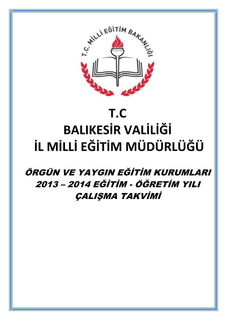 BALIKESİR VALİLİĞİ İL MİLLİ EĞİTİM MÜDÜRLÜĞÜ