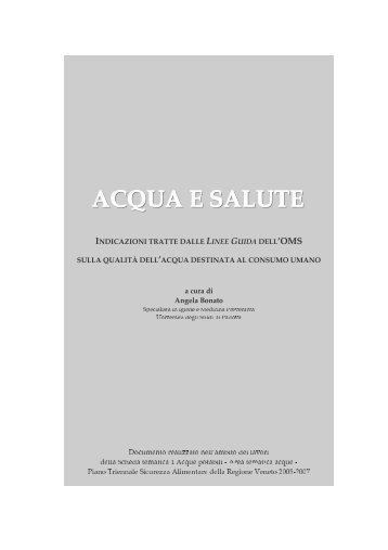 Acqua e salute. Indicazioni tratte dalle linee guida dell'oms sulla ...