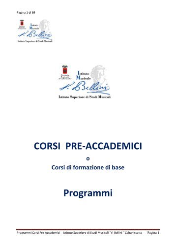 CORSI PRE-ACCADEMICI Programmi