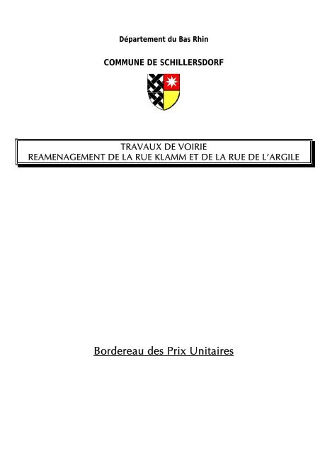 Bordereau des Prix Unitaires