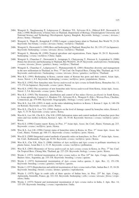 Bibliography of Apis cerana Fabricius - Apidologie