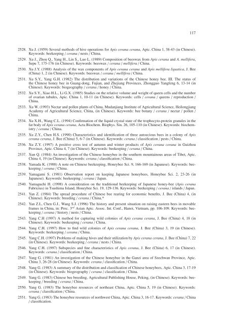 Bibliography of Apis cerana Fabricius - Apidologie