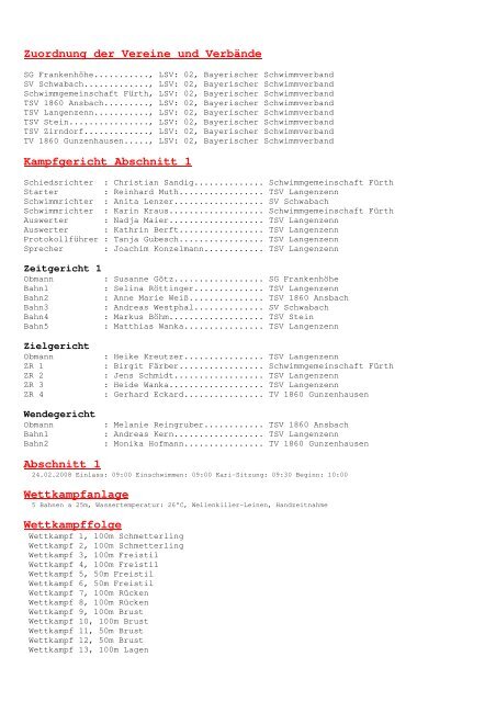 Protokoll Kreismeisterschaften 2008 - TSV Langenzenn