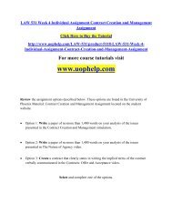 LAW 531 Week 4 Individual Assignment Contract Creation and Management Assignment/uophelp