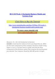 BUS 210 Week 1 Checkpoint Business Models and Systems /Tutorialoutlet