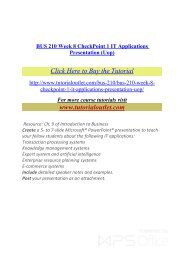 BUS 210 Week 8 CheckPoint 1 IT Applications Presentation /Tutorialoutlet