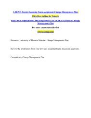 LDR 535 Week 6 Learning Team Assignment Change Management Plan /uophelp