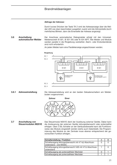 Projektierungshinweise Brandmeldetechnik