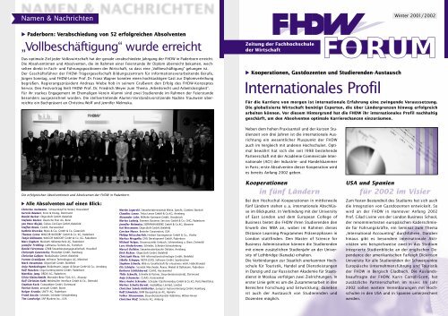 Internationales Profil - FHDW
