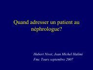 Quand adresser un patient au néphrologue?