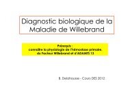 Diagnostic biologique de la Maladie de Willebrand