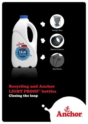 Recycling and Anchor LIGHT PROOF bottles