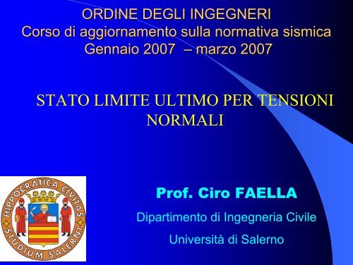 Prof. Ciro Faella - Ordine degli Ingegneri della provincia di Napoli