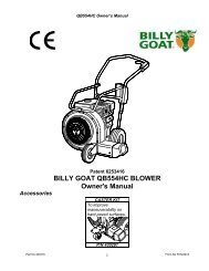 BILLY GOAT QB554HC BLOWER Owner's Manual