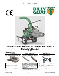 ASPIRATEUR CHARGEUR CAMION DL BILLY GOAT Manuel d'utilisation