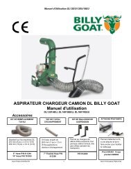 ASPIRATEUR CHARGEUR CAMION DL BILLY GOAT Manuel d'utilisation