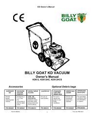 BILLY GOAT KD VACUUM