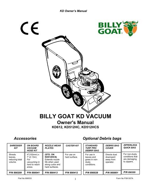 BILLY GOAT KD VACUUM