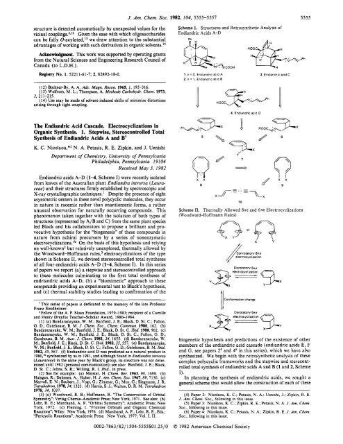The Endiandric Acid Cascade. Electrocyclizations in Organic ...