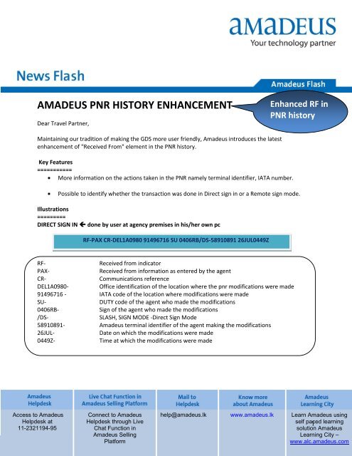 Amadeus Pnr History Enhancement