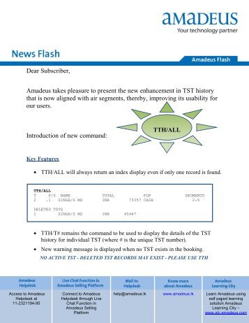 TST History Enhancement - Amadeus.lk