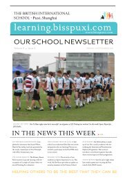 our principal writes - British International School Shanghai