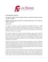 USC Alumni Association to Honor Cappello Capital Corp. Chairman ...