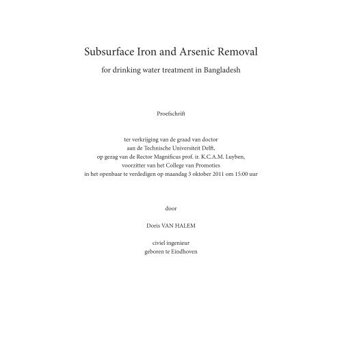 Subsurface Iron and Arsenic Removal