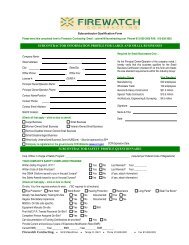 Subcontractor Qualification Form - Firewatch Contracting