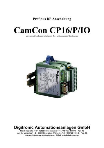 Profibus DP Anschaltung CamCon CP16/P/IO - Digitronic GmbH