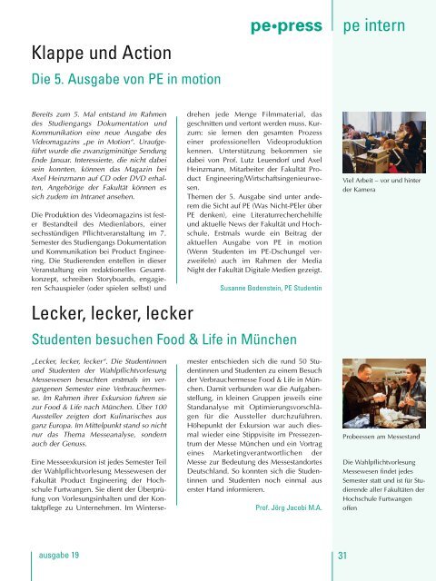 pe press - Hochschule Furtwangen