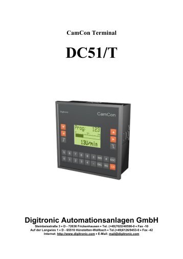 CamCon Terminal DC51/T Digitronic Automationsanlagen GmbH