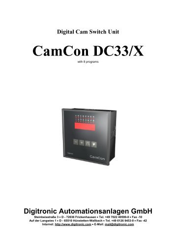 Digital Cam Switch Unit CamCon DC33/X - Digitronic GmbH