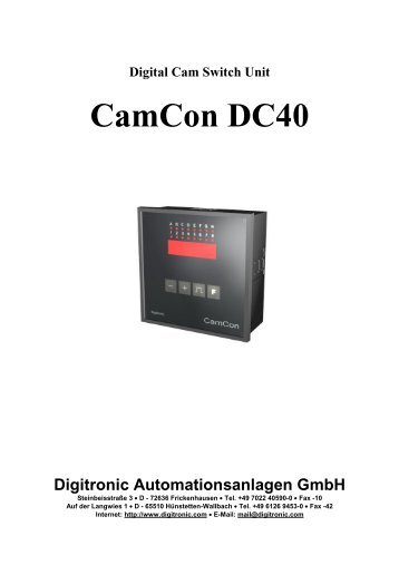 CamCon DC40 - Digitronic GmbH