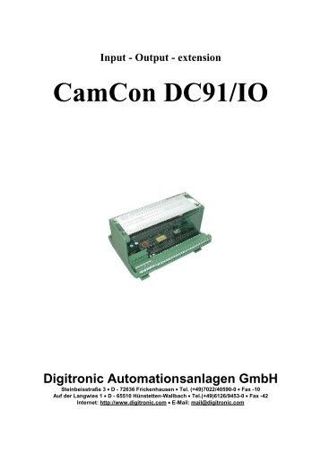 extension CamCon DC91/IO Digitronic Automationsanlagen GmbH