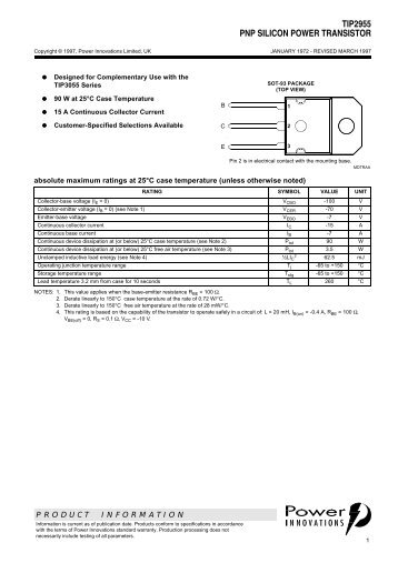 PNP SILICON POWER TRANSISTOR