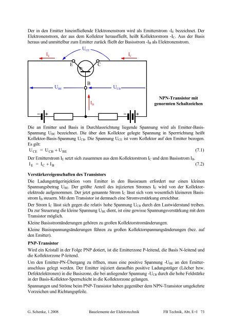 7. Bipolare Transistoren - FB E+I: Home