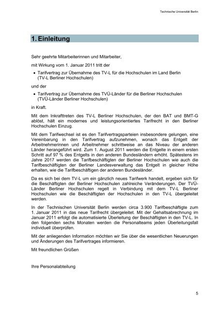 Das neue Tarifrecht in den Berliner Hochschulen - der ...