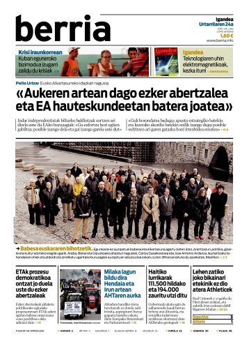 «Aukeren artean dago ezker abertzalea eta EA hauteskundeetan batera joatea»