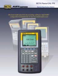 HART Communicator Datasheet - Martel Beta Process Calibrators