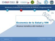 Economía de la Salud y VIH Alcance temático del módulo 2