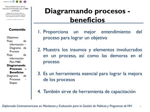 Flujos de Información de los Indicadores Priorizados para el M&E en VIH/sida