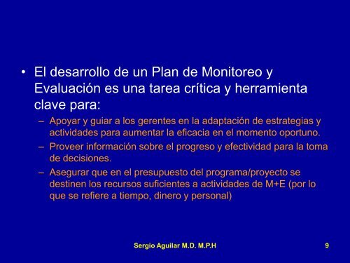 monitoreo y evaluación en VIH/SIDA