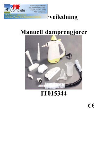 Brukerveiledning Manuell damprengjører IT015344