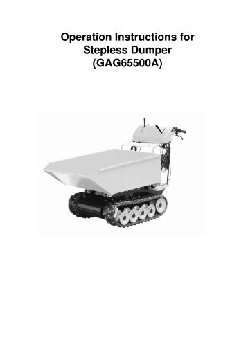 Operation Instructions for Stepless Dumper (GAG65500A)